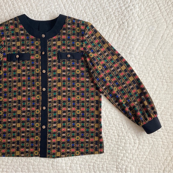 Vintage New Brownstone Studio New York Jewel Print Blouse Top - Picture 5 of 16